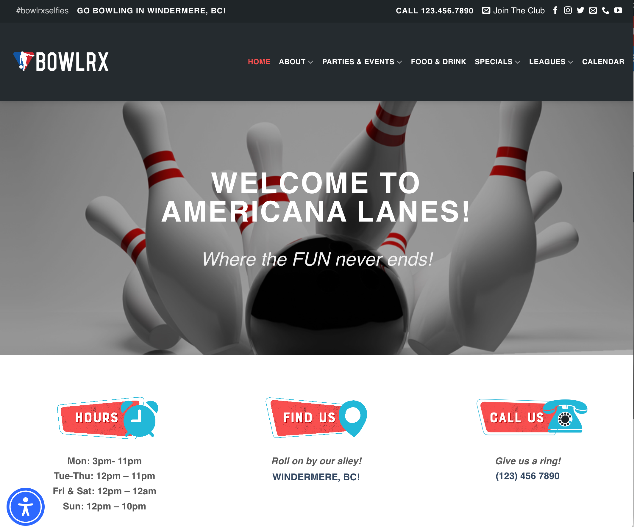 Americana website template preview